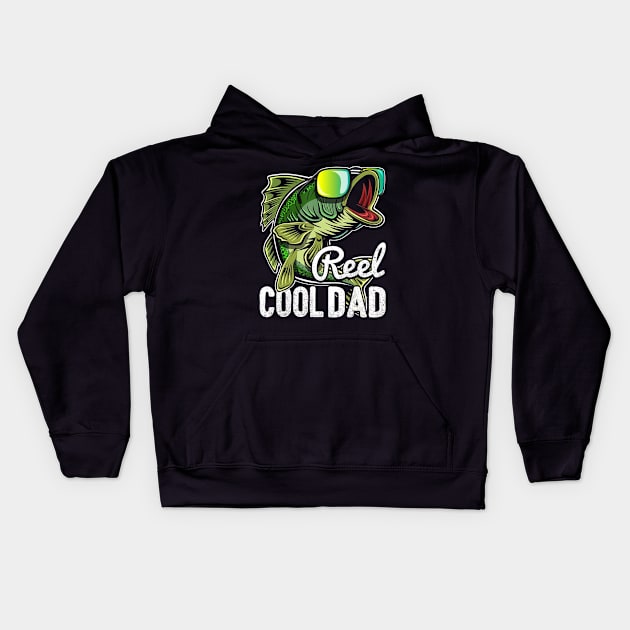 Reel Cool Dad Kids Hoodie by herlindagay